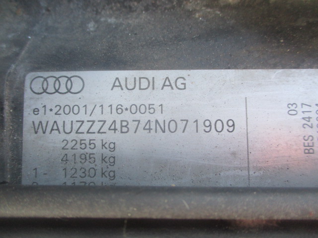 4B0845202 стекло двери передний правый AUDI A6 C5 (1997-2005) 2003