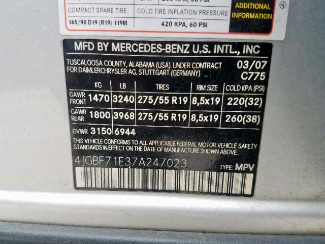 A16446000989116 Подушка безопасности водителя MERCEDES BENZ GL-CLASS (2006) 2009